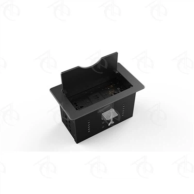 1+6 Port téglalap alakú asztali multimédiás aljzat fedéllel